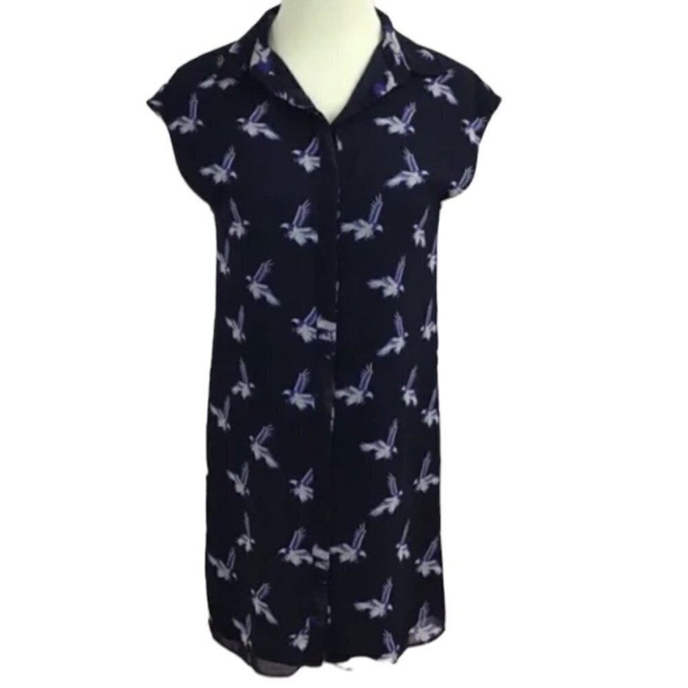 Zara Eagle Print Shirt Dress Button Down